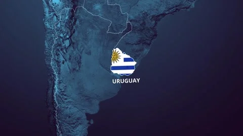 URUGUAY Map and Flag 4K Stock Footage 342792961