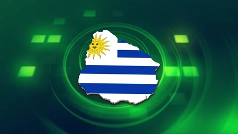 Uruguay Map and Flag Background Stock Footage 344032568