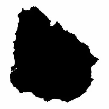 Uruguay map dark silhouette Stock Illustration