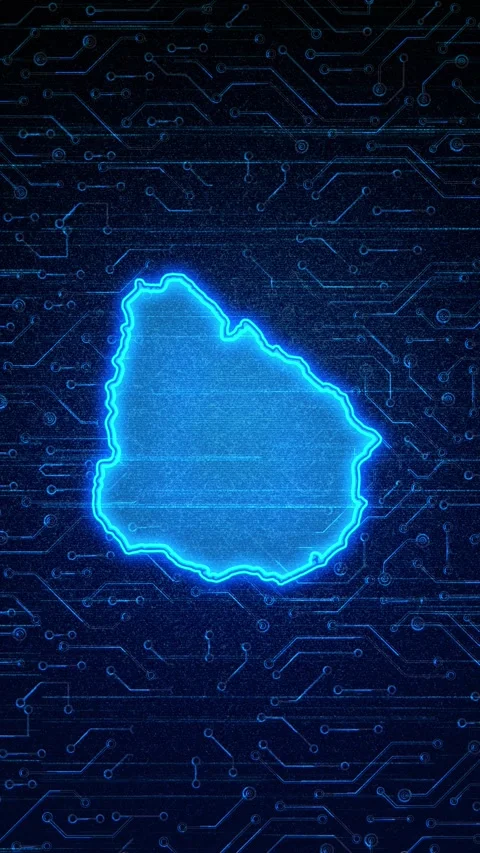 Uruguay Map Digital Technology Opener Stock Footage 336314935