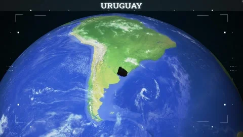Uruguay Map from Earth Stock Footage 342792915