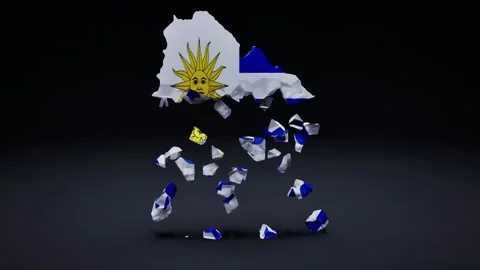 Uruguay Map With Flag Stock-Footage 324868264