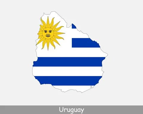 Uruguay Map Flag Stock Illustration