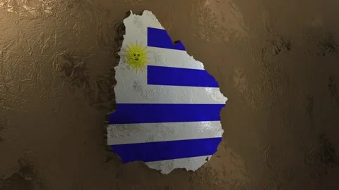 Uruguay Map Stock Footage 277900935