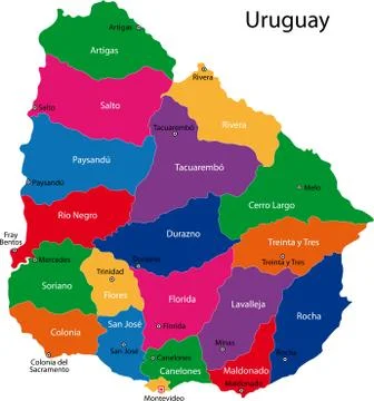 Uruguay map Stock Illustration