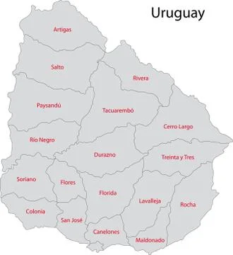 Uruguay map Stock Illustration