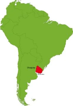 Uruguay map Stock Illustration
