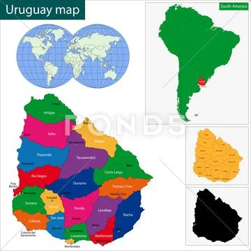 Uruguay map Stock Illustration