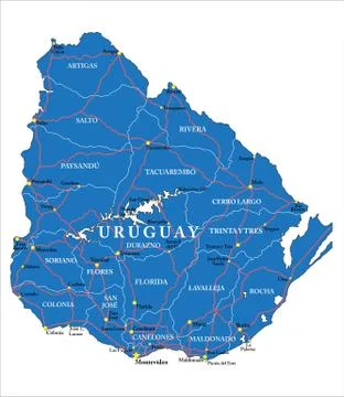 Uruguay map Stock Illustration