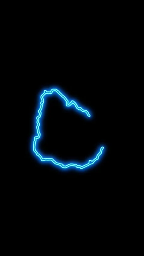 Uruguay Map Outline Neon Lights Vídeo Stock 333057739