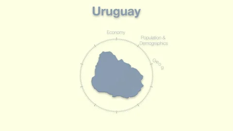 Uruguay MAP revealingmotion graphics data elements Stock Footage 339866564