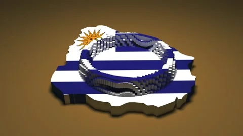 Uruguay Map - Ripple Effect Stock Footage 330534862