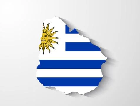 Uruguay map with shadow effect Stock Illustration