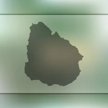 Uruguay map. Vector silhouette of Uruguay. Blurred background Stock Illustration