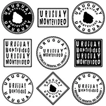Uruguay Montevideo Seal Map Design Stock Illustration