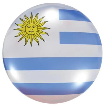 Uruguay national flag button Stock Illustration
