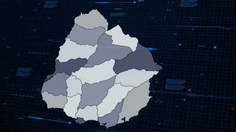 Uruguay network map Stock Footage 87977741
