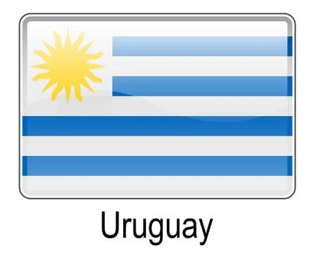 Uruguay official state flag Stock Illustration