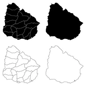 Uruguay Outline and Solid Fill Map Set. Illustrazione stock