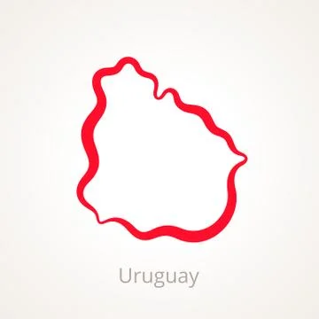 Uruguay - Outline Map Stock Illustration