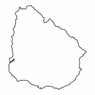 Uruguay outline map Stock Illustration