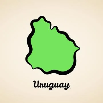 Uruguay - Outline Map Stock Illustration