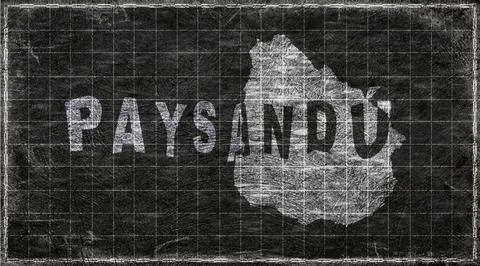 Uruguay Paysandu Typography Map Stock Illustration