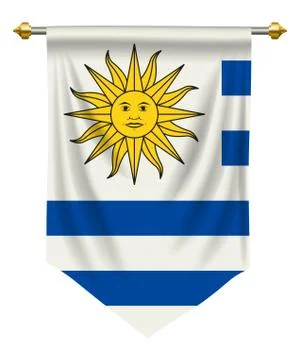 Uruguay Pennant Stock Illustration