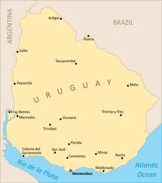 Uruguay region map Stock Illustration