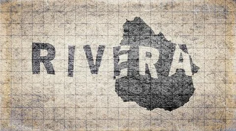 Uruguay Rivera Typography Map Stock Illustration