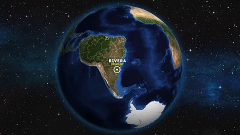 URUGUAY RIVERA ZOOM IN FROM SPACE Stock Footage 115901472