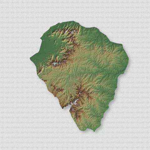 Uruguay Rotating 3D Relief Map Seamless Loop, Alpha Channel 4K Stock Footage 340697570
