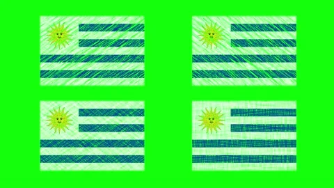 Uruguay Scribble Animation on Green Screen Background. Looping seamless ani.. Stock Footage 228074975