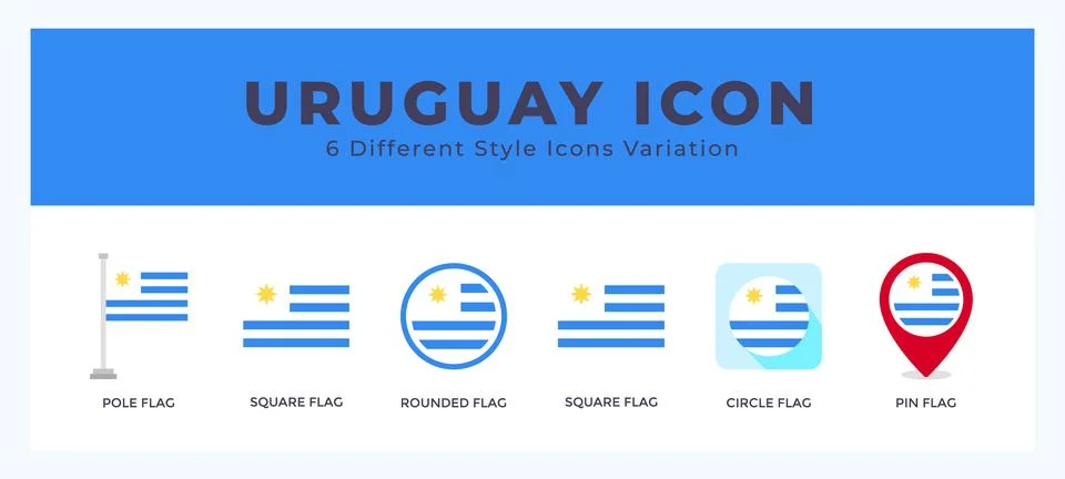 Uruguay set of vector icon. For web. and mobile app Stock Illustration