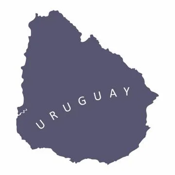 Uruguay silhouette map Illustrazione stock