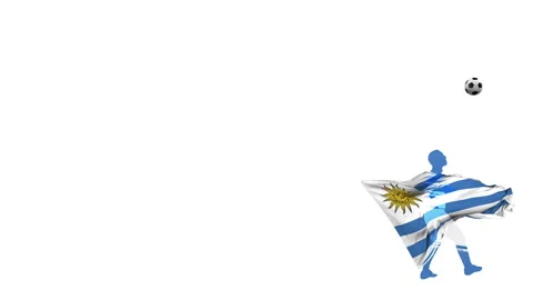 Uruguay soccer player kicks  through himself Stock Footage 108858711