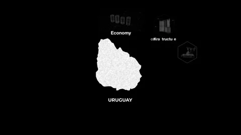 Uruguay technology map with animated charts Stock Footage 340972326