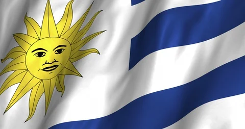 Uruguay Waving Flag 4K Stock Footage 127891996