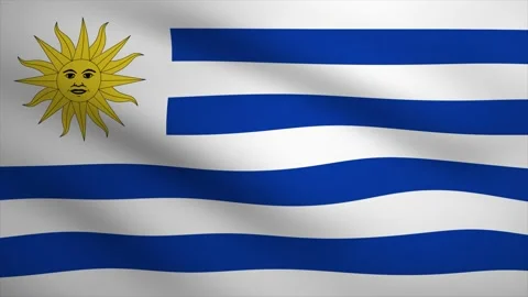 Uruguay Waving Flag Background Animation. Looping seamless 3D animation. Mo.. Stock Footage 230374331