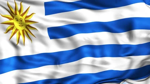 Uruguay Waving Flag Background Video stock 204134917