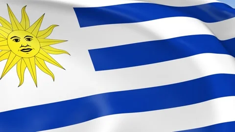 Uruguay Waving Flag Background Loop Stock Footage 317841960