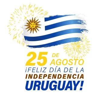 Uruguayan 25 de agosto square banner Stock Illustration