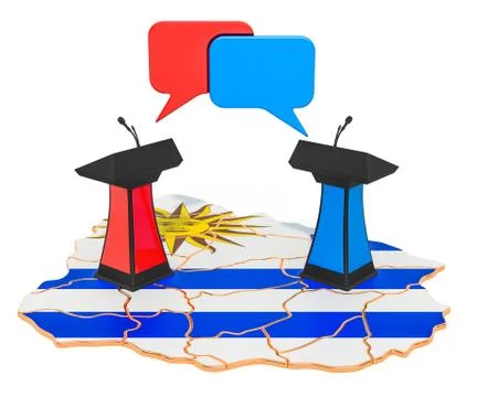 Uruguayan Debate concept, 3D rendering Stock-Illustration