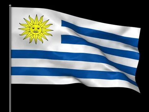 Uruguayan flag Stock Illustration