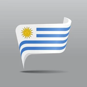 Uruguayan flag map pointer layout. Vector illustration. Stock Illustration
