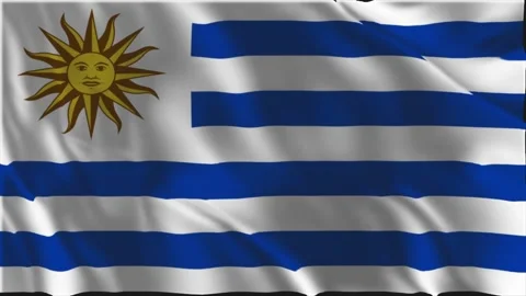Uruguayan flag waving slowly Video stock 336032140