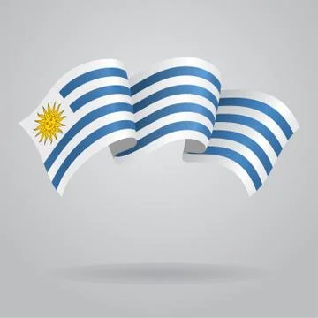 Uruguayan waving Flag. Vector illustration Stock Illustration