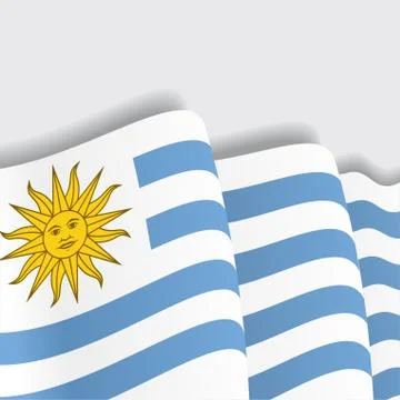Uruguayan waving Flag. Vector illustration Stock Illustration