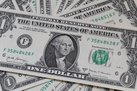 US 1 dollar banknotes background Stock Photos