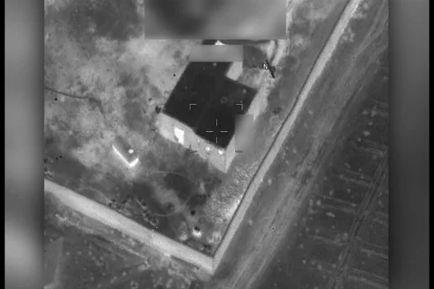A U.S. A-10 strikes Taliban narcotics production facility in Afghanistan Stock Footage 88276322
